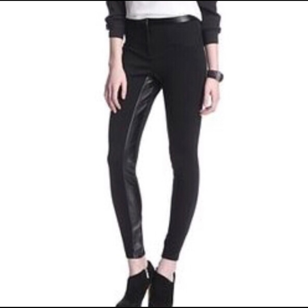 W118 by WALTER BAKER Faux Leather Panel Ponte Pants M